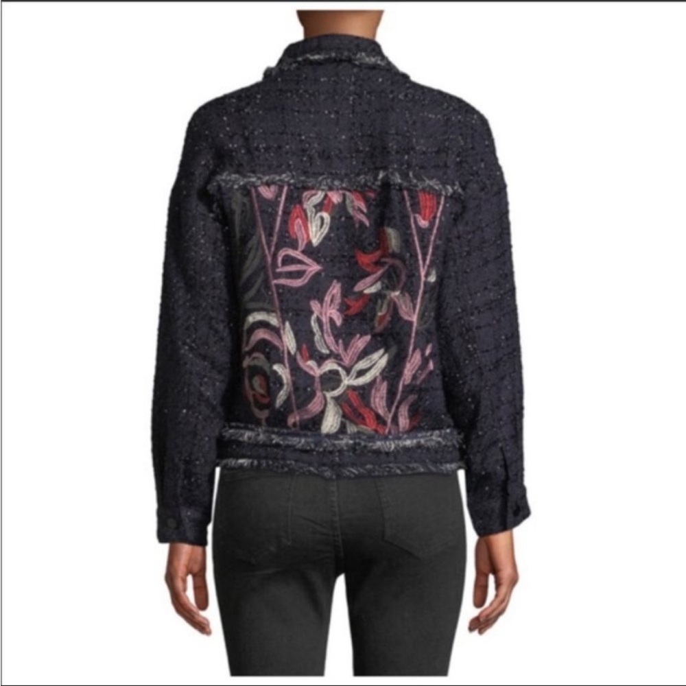 NWT Foxiedox Navy tweed Embroidered Jacket S - Picture 7 of 9
